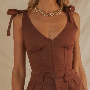 Peppermayo Brown Bustier Top